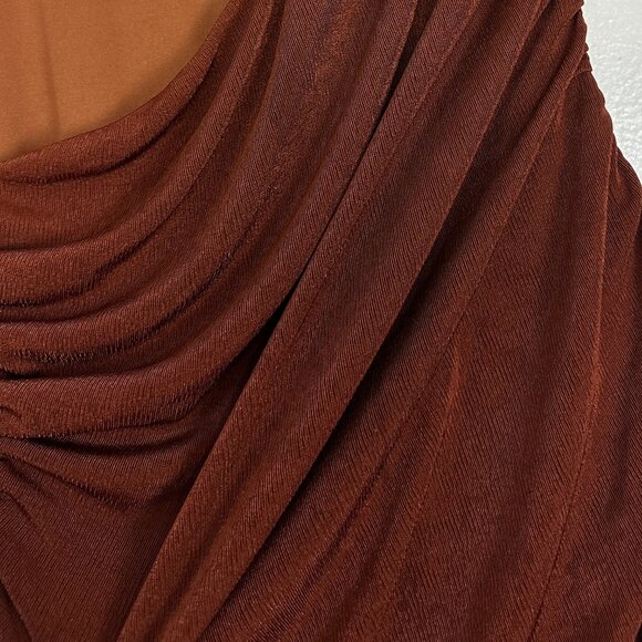 KATIE MAY Arya Twist Waist Asymmetric Neck Gown in Auburn Size Medium - Picture 6 of 12